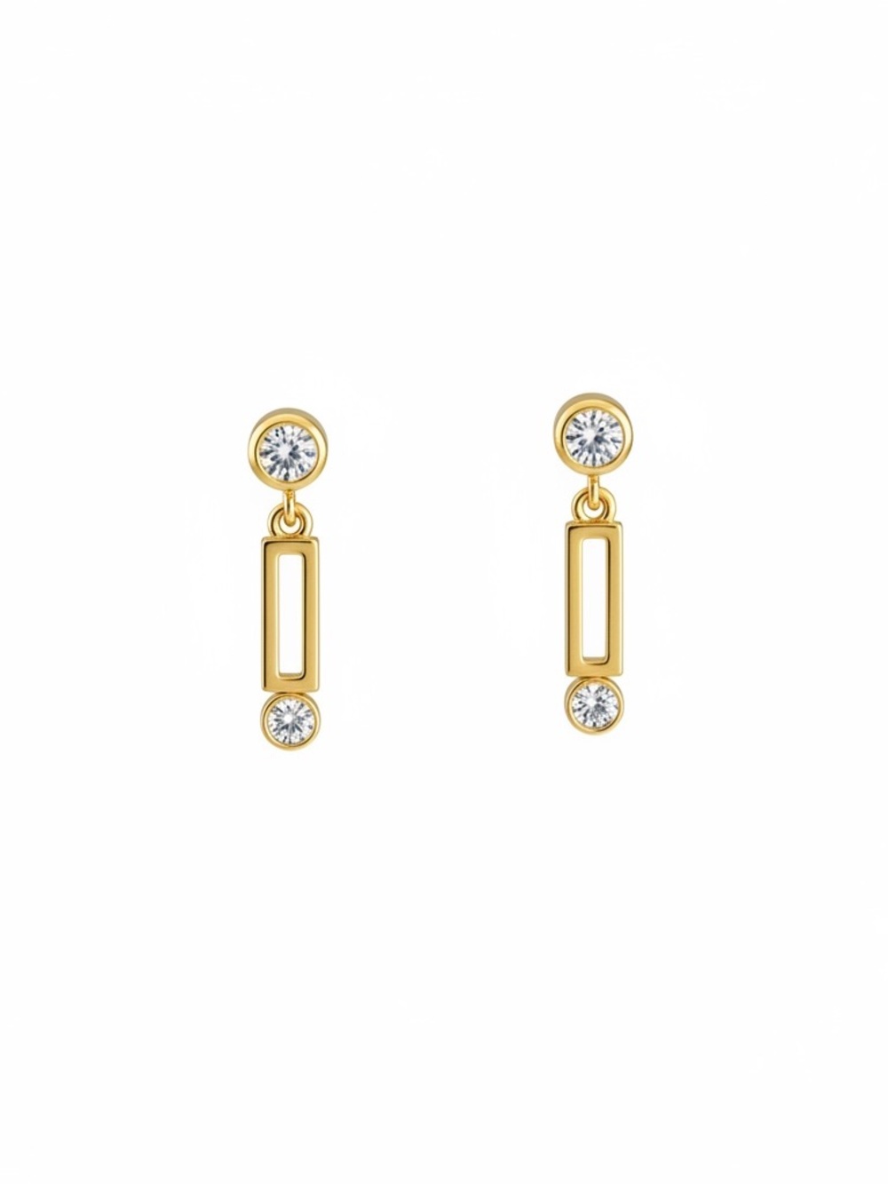 Nina Ricci Gold-tone Linear Crystal Drop Earrings